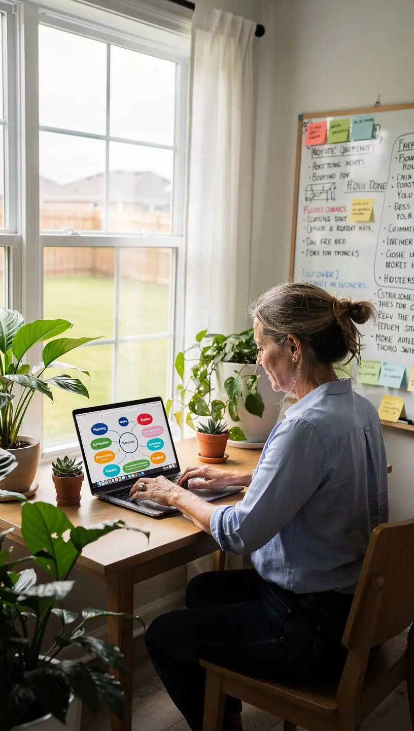 Workflow audit checklist against a backdrop of gears.
